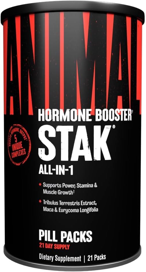Animal Stak – Complete Natural Hormone Booster Supplement with Tribulus – Natural Testosterone Booster for Athletes – Contains Estrogen Blockers – 1 Month Cycle Animal Stak – Complete Natural Hormone Booster Supplement with Tribulus – Natural Testosterone Booster for Athletes – Contains Estrogen Blockers – 1 Month Cycle