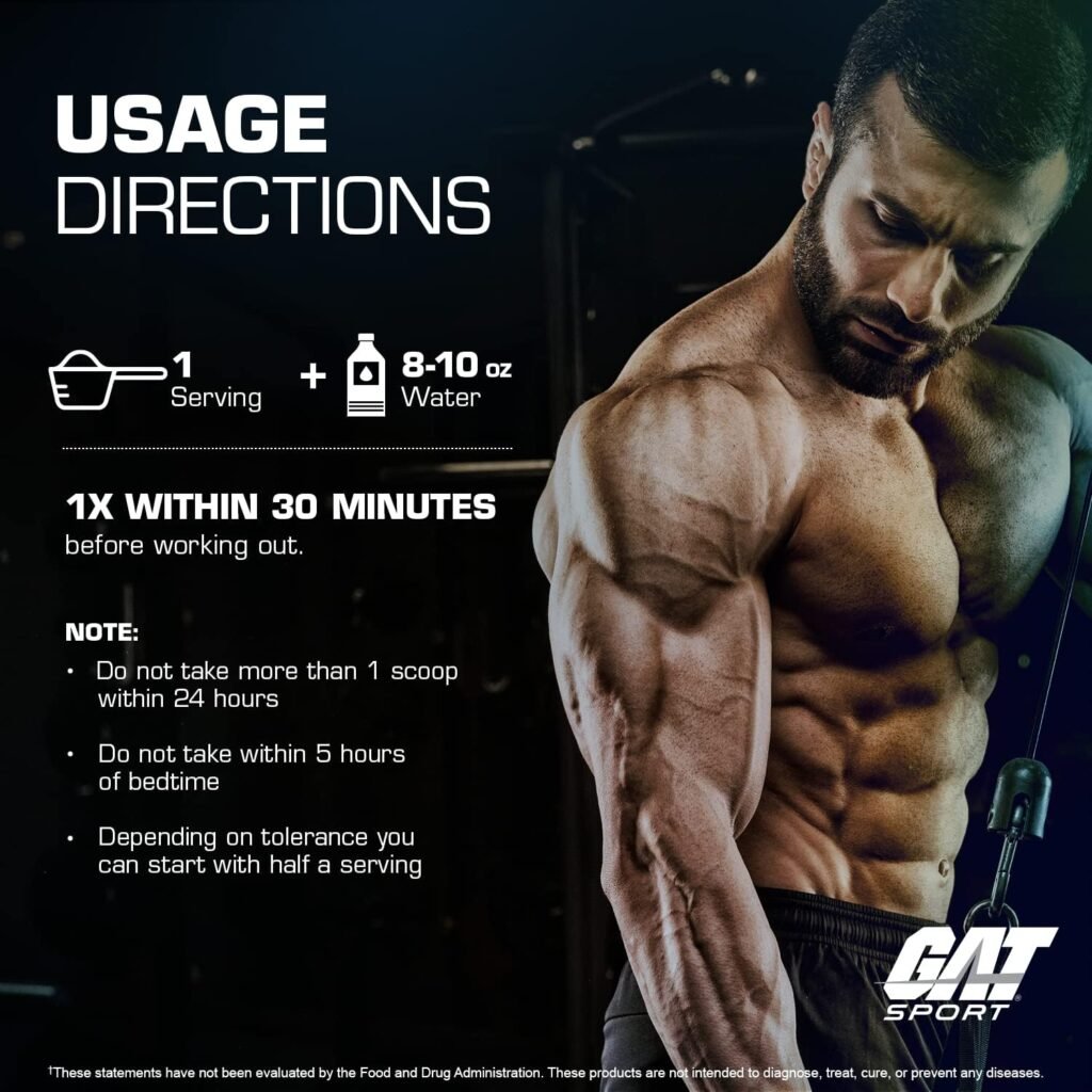 GAT SPORT Nitraflex Advanced Pre-Workout Powder, Increases Blood Flow, Boosts Strength and Energy, Improves Exercise Performance, Creatine-Free (Fruit Punch, 30 Servings)