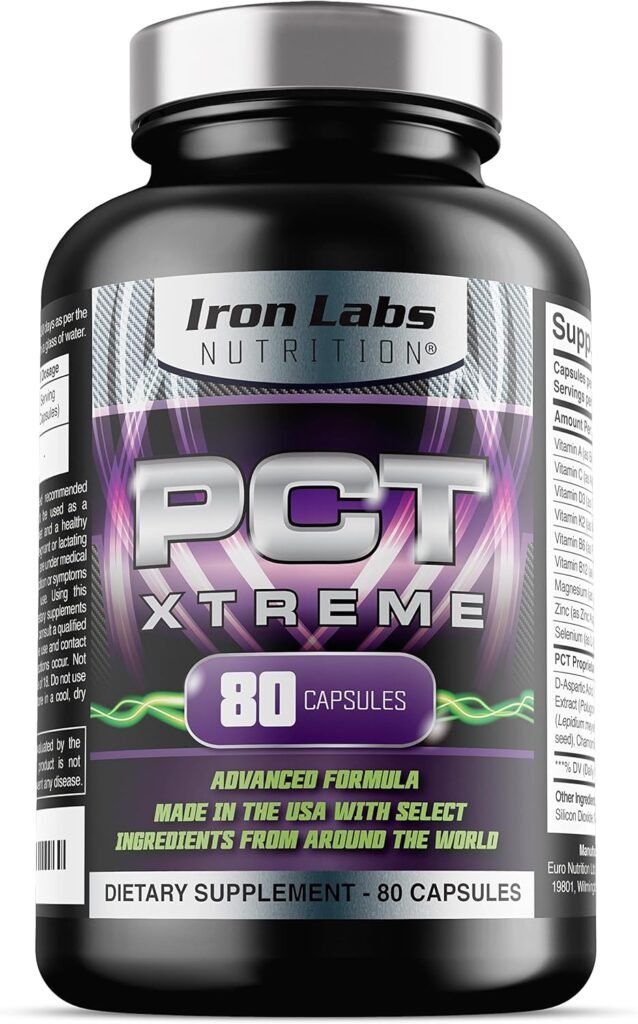 Iron Labs Nutrition PCT Xtreme - PCT Supplement for Men - 4 Week Course - Post Cycle Support Booster (80 Capsules)