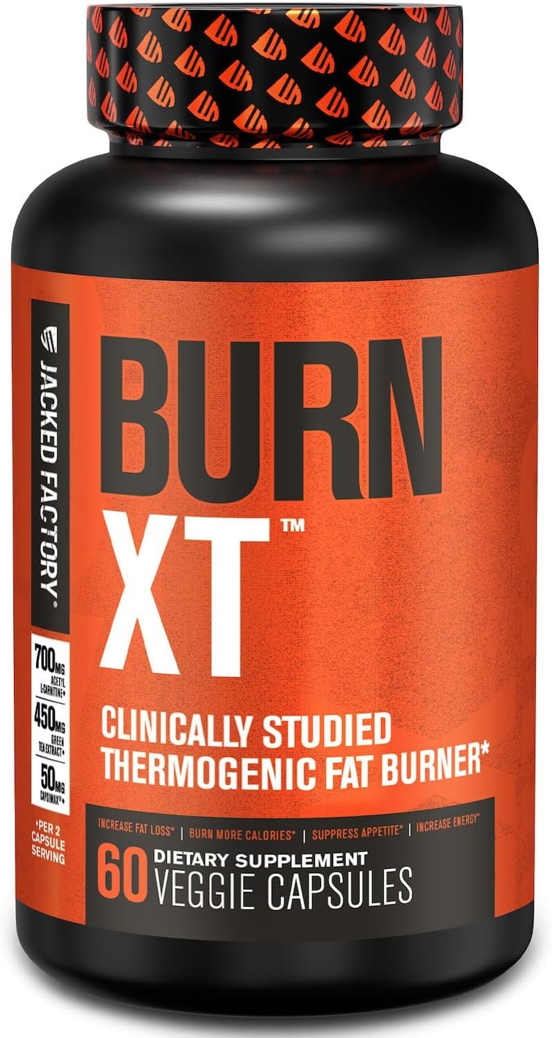 Jacked Factory Burn-XT: Clinically Studied Fat Burner for Effective Weight Loss, Appetite Suppression & Boosted Energy