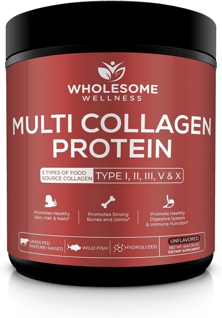 Multi Collagen Protein Powder Hydrolyzed (Type I II III V X) Grass-Fed All-in-One Super Bone Broth + Collagen Peptides - Premium Blend of Grass-Fed Beef, Chicken, Wild Fish, Eggshell Collagen Multi Collagen Protein Powder Hydrolyzed (Type I II III V X) Grass-Fed All-in-One Super Bone Broth + Collagen Peptides - Premium Blend of Grass-Fed Beef, Chicken, Wild Fish, Eggshell Collagen