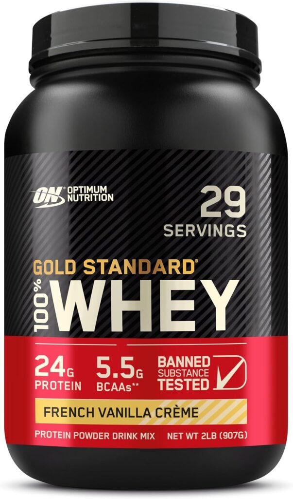 Optimum Nutrition Gold Standard 100% Whey Protein Powder, French Vanilla Creme, 2 Pound (Packaging May Vary) Optimum Nutrition Gold Standard 100% Whey Protein Powder, French Vanilla Creme, 2 Pound (Packaging May Vary)