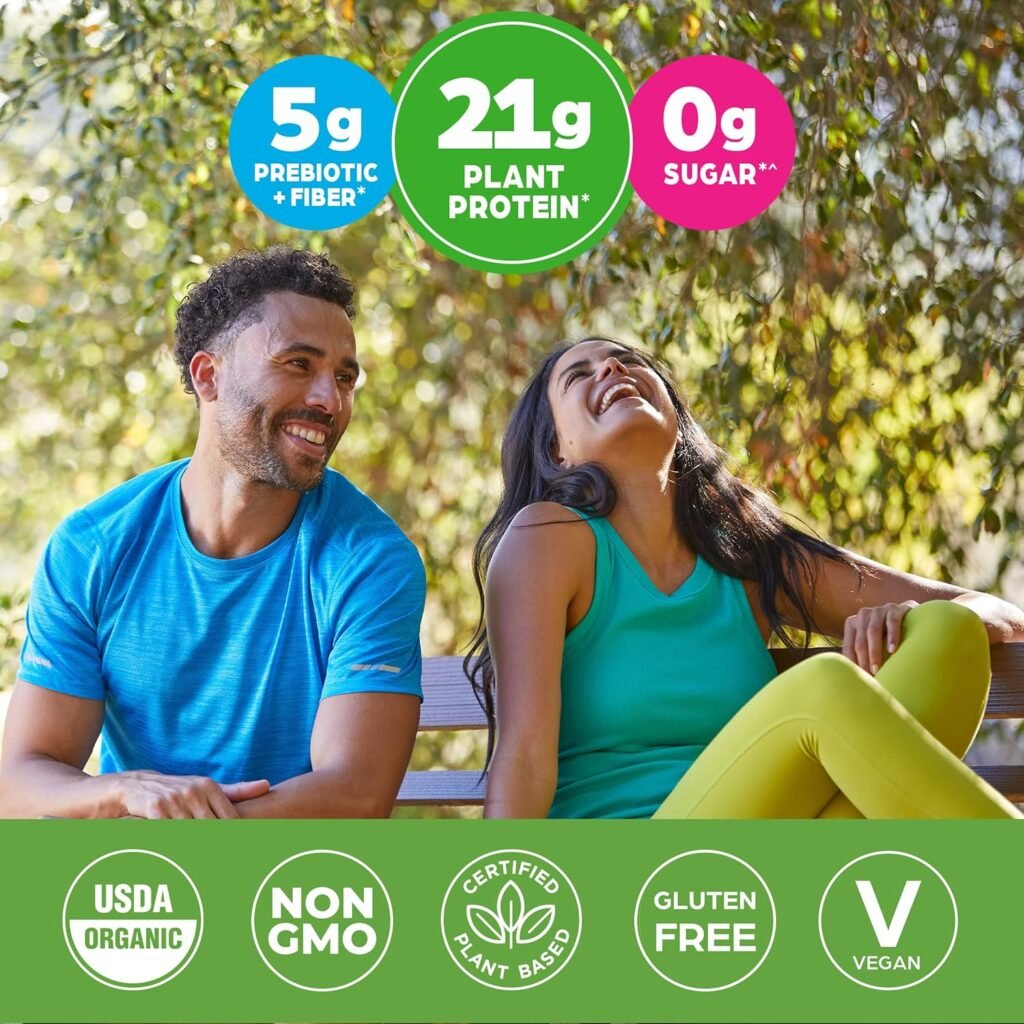 Orgain Organic Vegan Protein Powder, Vanilla Bean - 21g Plant Protein, 6g Prebiotic Fiber, No Lactose Ingredients, No Added Sugar, Non-GMO, For Shakes  Smoothies, 2.03 lb (Packaging May Vary)