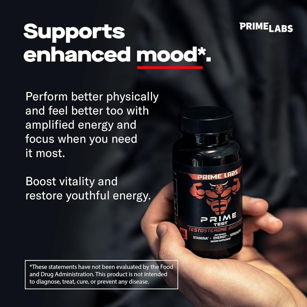 Prime Labs - Mens Testosterone Booster - Stamina, Endurance,  Strength Booster - 60 Caplets Prime Labs - Mens Testosterone Booster - Stamina, Endurance,  Strength Booster - 60 Caplets