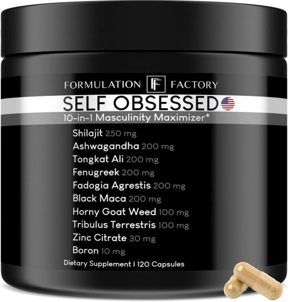 Self Obsessed: 10-in-1 Masculinity Maximizer for Men, Muscle Growth, Energy, Drive, Stamina, Endurance, Strength, Cognition, Recovery, Booster, Enhancer, Shilajit, Tongkat, Fadogia, Maca (2 Months) Self Obsessed: 10-in-1 Masculinity Maximizer for Men, Muscle Growth, Energy, Drive, Stamina, Endurance, Strength, Cognition, Recovery, Booster, Enhancer, Shilajit, Tongkat, Fadogia, Maca (2 Months)