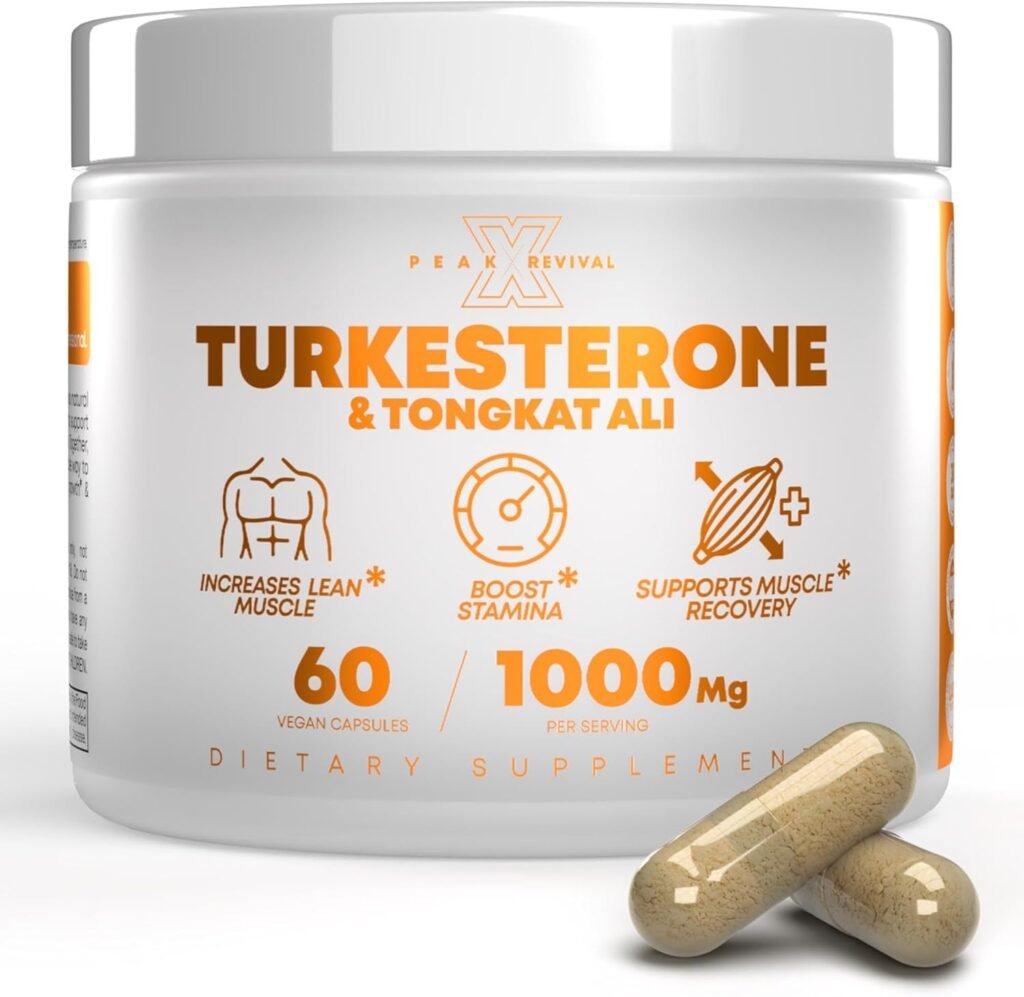 Turkesterone  Tongkat Ali 1000mg Supplement - 500mg Ajuga Turkestanica Per Serving Increase Stamina, Lean Muscle Growth  Recovery - Made in The USA (60 Capsules) Turkesterone  Tongkat Ali 1000mg Supplement - 500mg Ajuga Turkestanica Per Serving Increase Stamina, Lean Muscle Growth  Recovery - Made in The USA (60 Capsules)